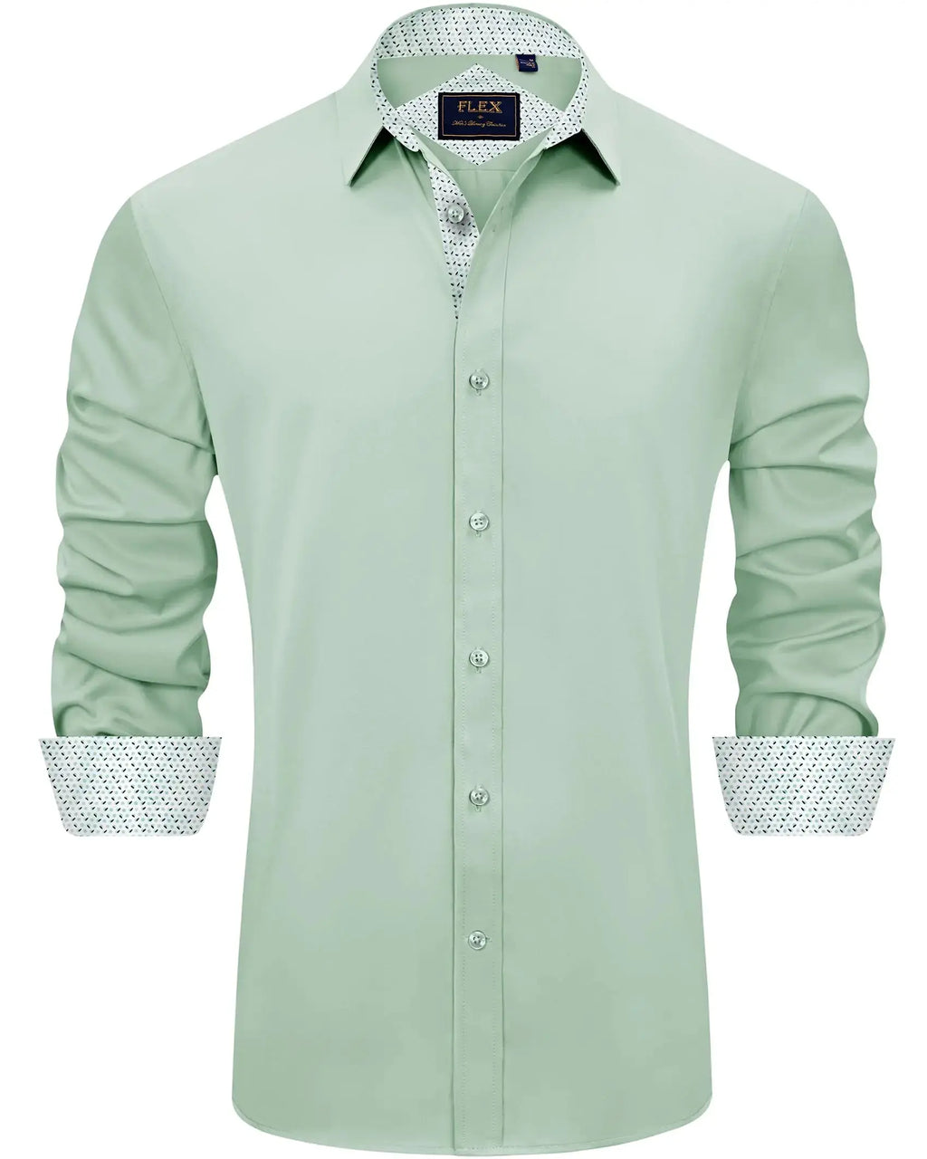 J.VER Men's Casual Long Sleeve Stretch Dress Shirt | Wrinkle-Free Regular Fit Button Down Shirt