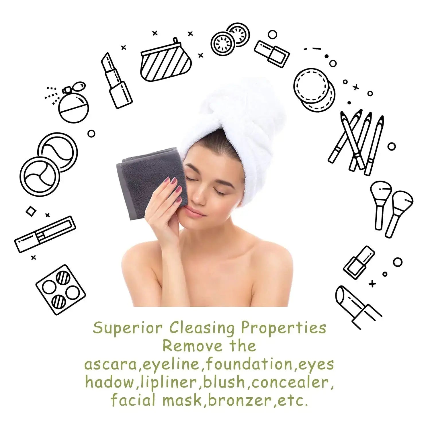 JEFFSUN Wash Cloths 12 Pack | Super Soft and Skin Friendly Face Towel for Sensitive Skin | Reusable Makeup Remover Cloth