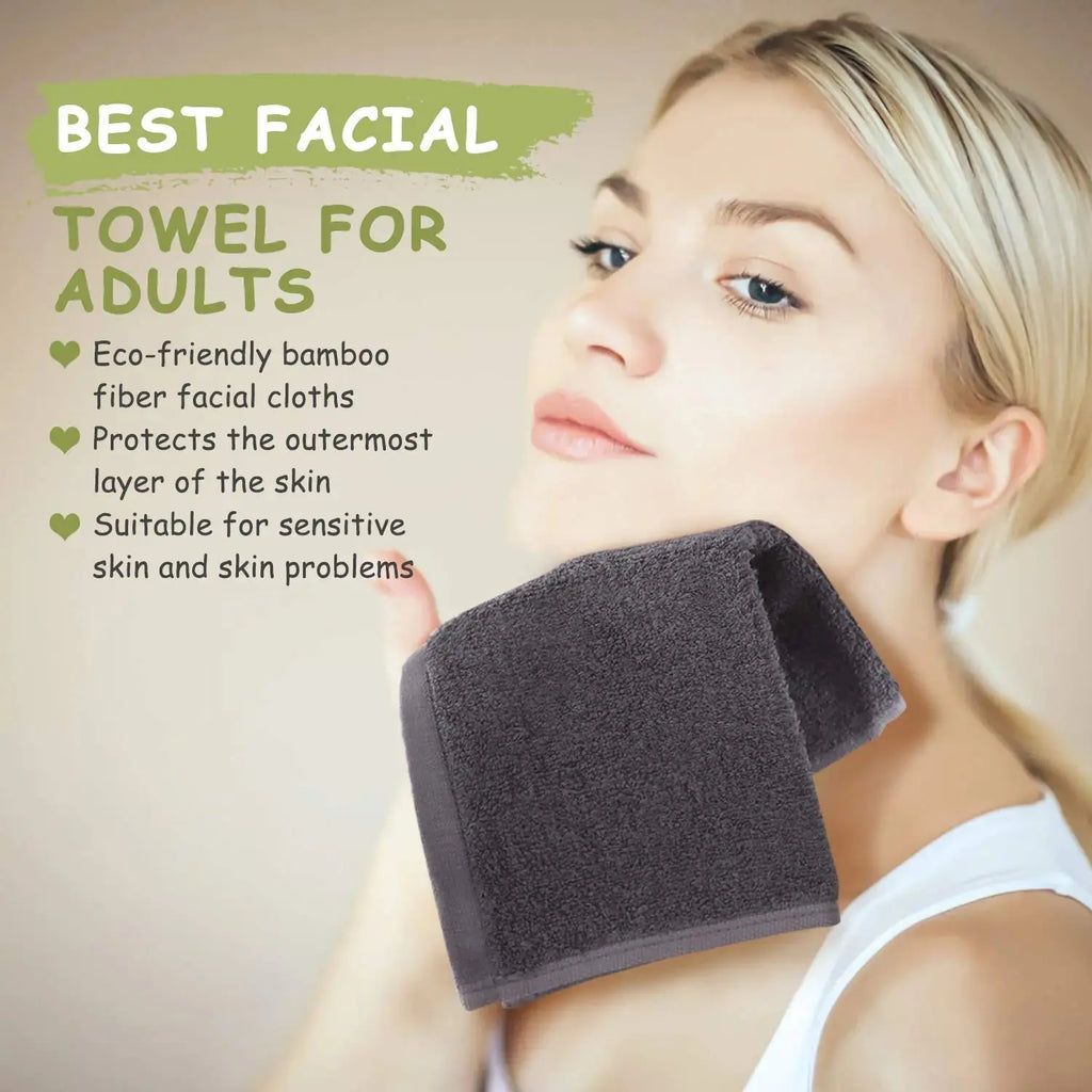 JEFFSUN Wash Cloths 12 Pack | Super Soft and Skin Friendly Face Towel for Sensitive Skin | Reusable Makeup Remover Cloth