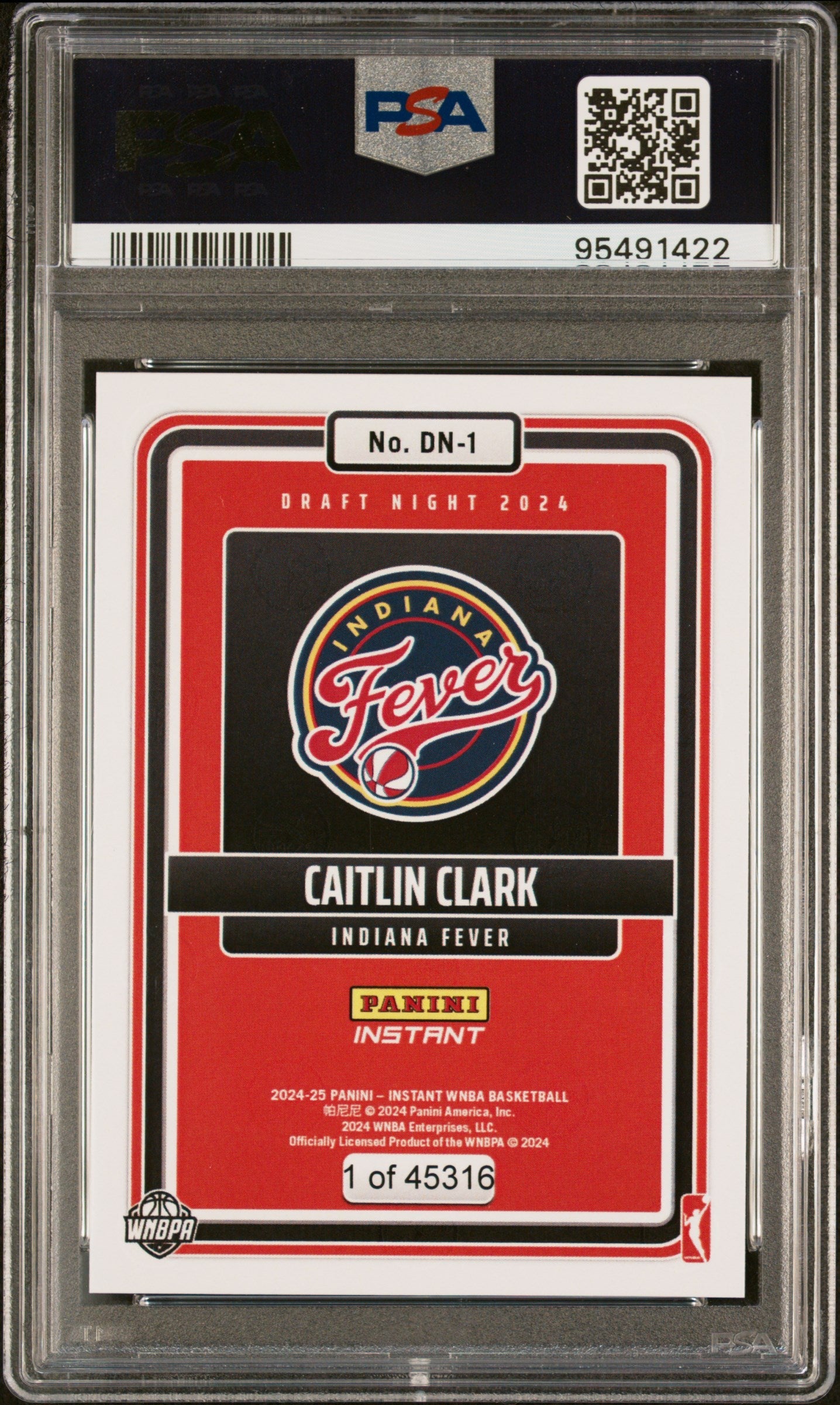 Graded 2024 Panini Instant WNBA Caitlin Clark #DN1 Draft Night Rookie RC Basketball Card PSA 8 Near Mint