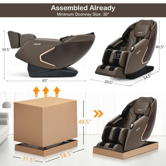 Soothe 10-Full Body Zero Gravity Massage Chair with SL Track Heat Installation-free-Black