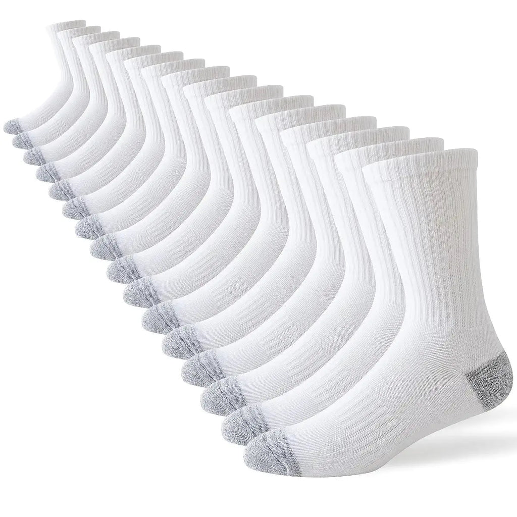 JOYNÉE 8 Pairs Mens Crew Cushion Socks Work Athletic Running Socks Casual Breathable Socks for Men