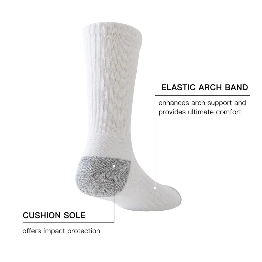 JOYNÉE 8 Pairs Mens Crew Cushion Socks Work Athletic Running Socks Casual Breathable Socks for Men