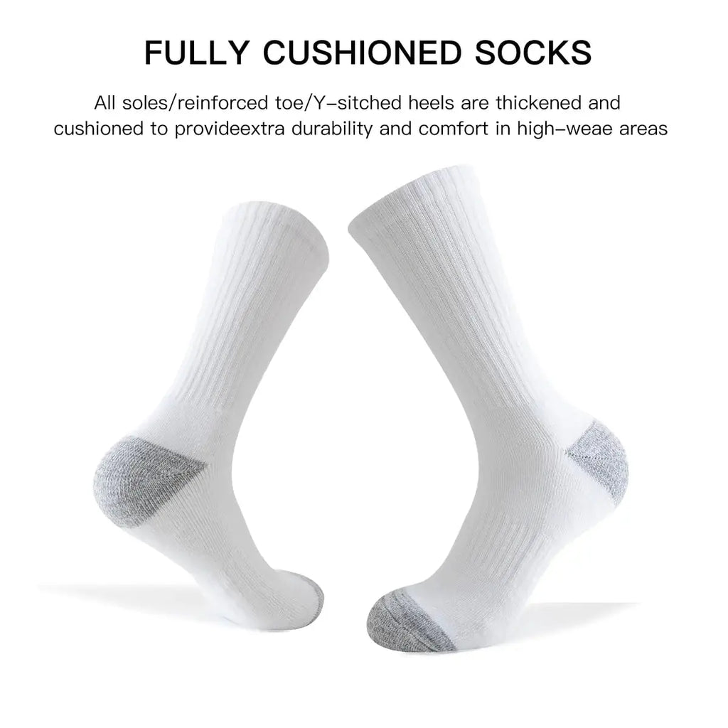 JOYNÉE 8 Pairs Mens Crew Cushion Socks Work Athletic Running Socks Casual Breathable Socks for Men