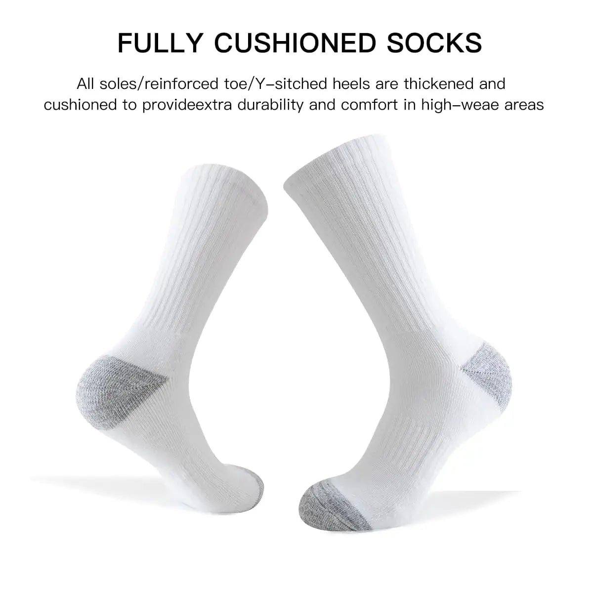 JOYNÉE 8 Pairs Mens Crew Cushion Socks Work Athletic Running Socks Casual Breathable Socks for Men