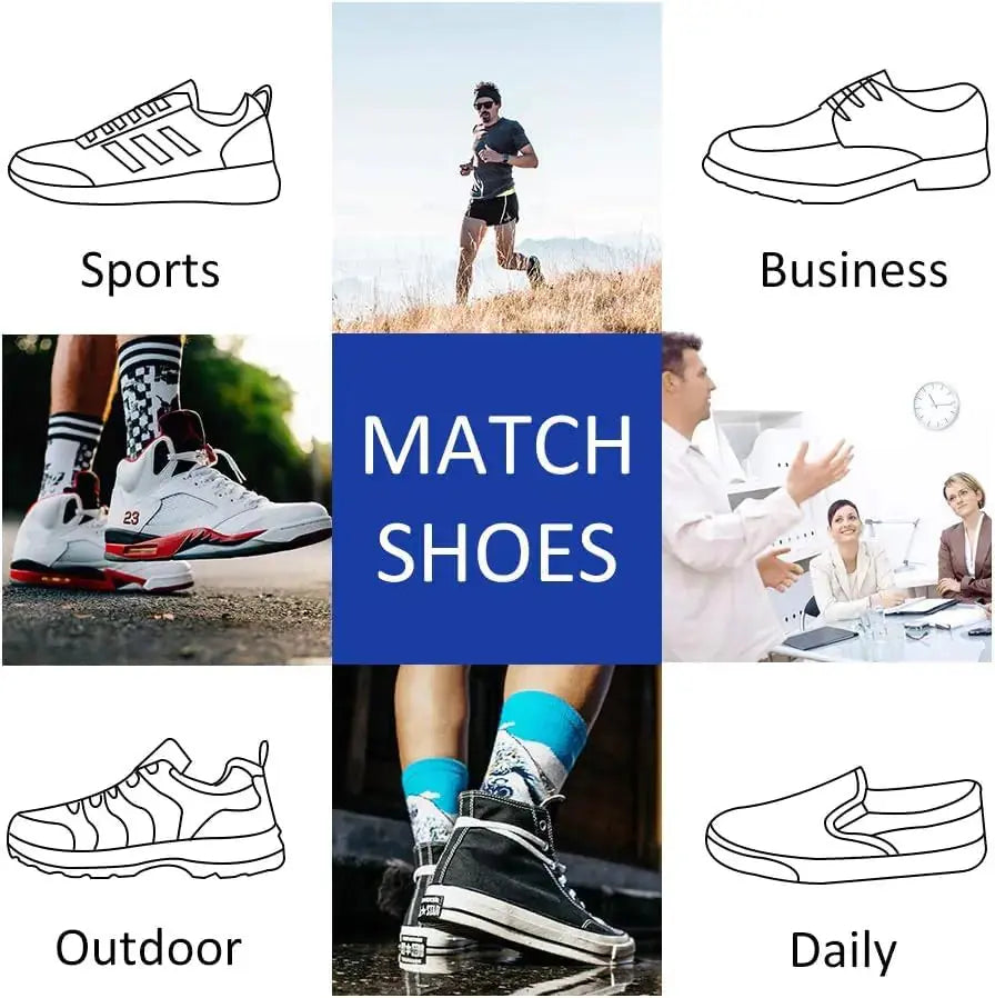 JOYNÉE 8 Pairs Mens Crew Cushion Socks Work Athletic Running Socks Casual Breathable Socks for Men