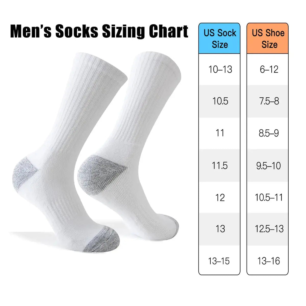 JOYNÉE 8 Pairs Mens Crew Cushion Socks Work Athletic Running Socks Casual Breathable Socks for Men