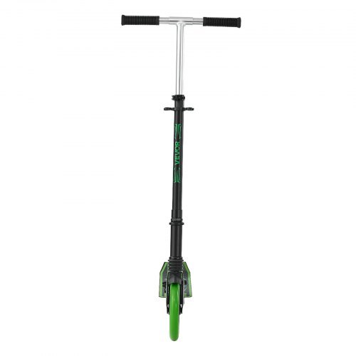 Kick Scooter for Kids Ages 8+, Teens & Adults, 2-Wheel Toddler Scooter with Adjustable Height Handlebar, Wide Anti-Slip Deck, Foldable Lightweight for Boys & Girls up to 220 lbs, Black + Green