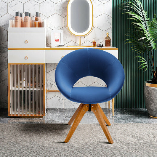 Swivel Accent Chair with Oversized Upholstered Seat for Home Office-Green