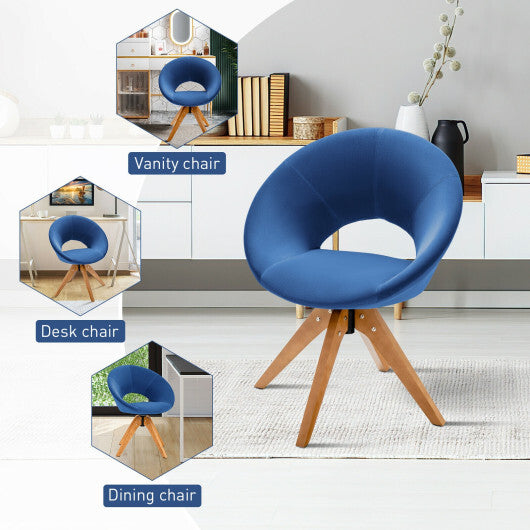 Swivel Accent Chair with Oversized Upholstered Seat for Home Office-Green