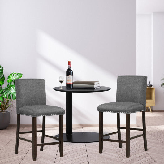 Set of 2 PVC Leather Bar Stools with Back for Kitchen Island