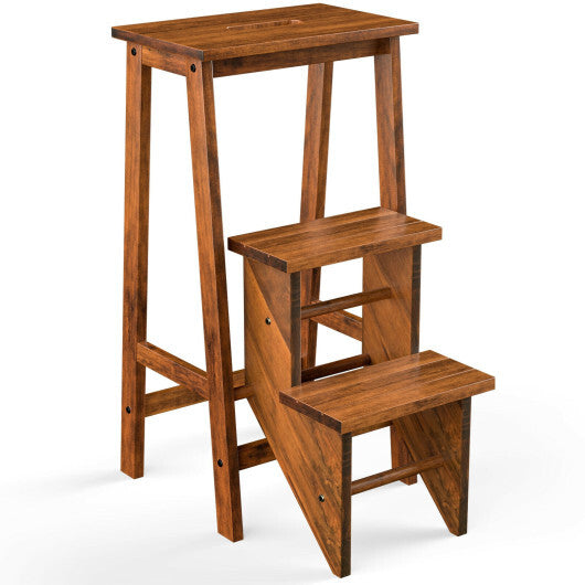 3 Tier Step Stool 3 in 1 Folding Ladder Bench-White