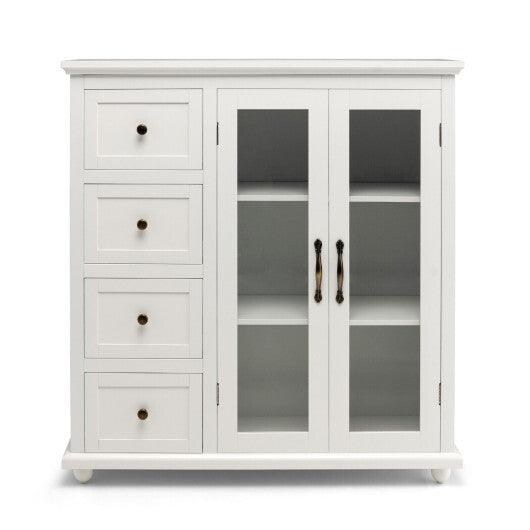 Buffet Sideboard Table Kitchen Storage Cabinet with Drawers and Doors-Blue