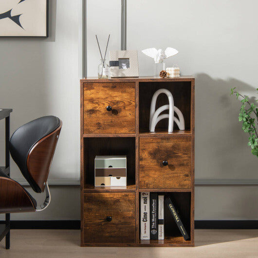 3-Tier Bookcase with Anti-toppling Device for Living Room-White