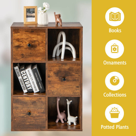 3-Tier Bookcase with Anti-toppling Device for Living Room-White