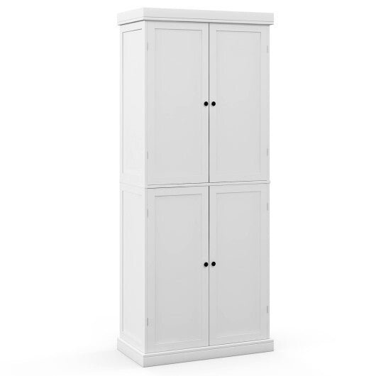 72.5 Inches Tall Buffet Cabinet with 6-Tier Shelves and 4 Doors-Black