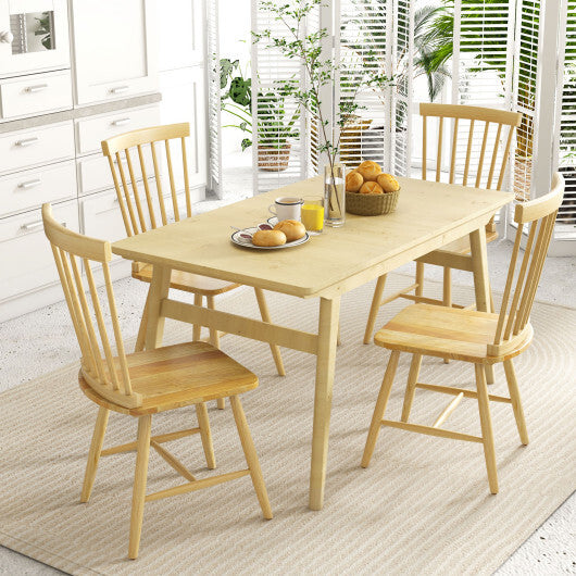 Set of 2 Windsor Dining Chairs with High Spindle Back-Black