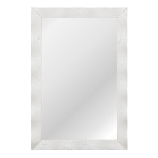 41.5 x 28 inches Farmhouse Wall Mirror with Solid Wood Frame-Brown