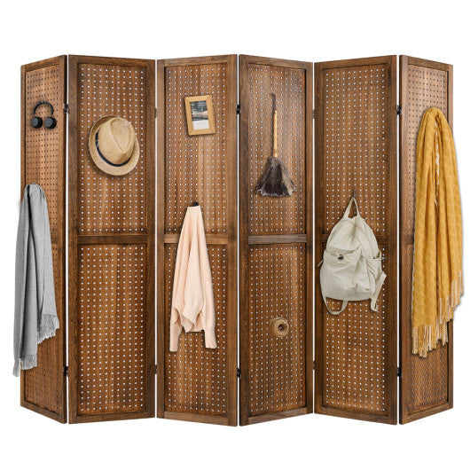 Pegboard Display with 360 Metal Hinges and Solid Wood Frame-4 Panel