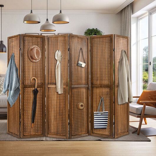 Pegboard Display with 360 Metal Hinges and Solid Wood Frame-4 Panel