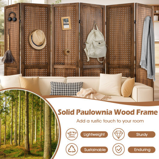 Pegboard Display with 360 Metal Hinges and Solid Wood Frame-4 Panel