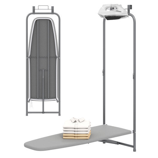 Over the Door Ironing Board Space-Saving Metal Hanging Ironing Board-Gray