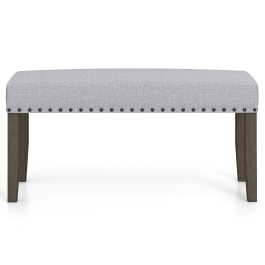 42.5 Inch Upholstered Entryway Bench End of Bed Bench-Gray