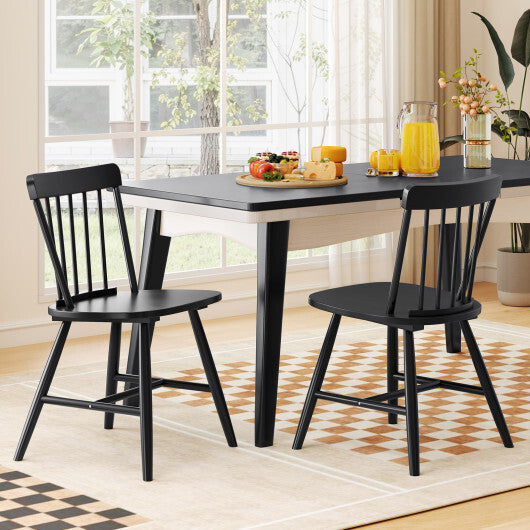 Farmhouse Kitchen Chair Set of 2 with Rubber Wood Frame-Natural