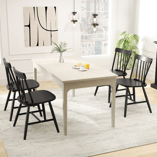 Farmhouse Kitchen Chair Set of 2 with Rubber Wood Frame-Natural