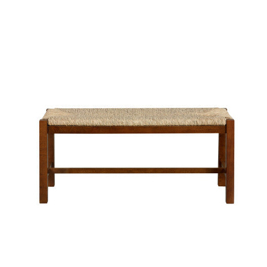 40 Inch Long Wood Bench with Solid Rubber Wood Frame-Walnut