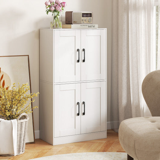 Bathroom Cabinet 43.5 inch Storage Cabinet with Doors and Adjustable Shelves-Rustic Brown