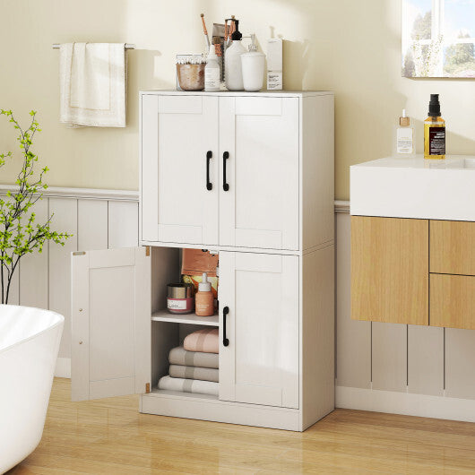 Bathroom Cabinet 43.5 inch Storage Cabinet with Doors and Adjustable Shelves-Rustic Brown