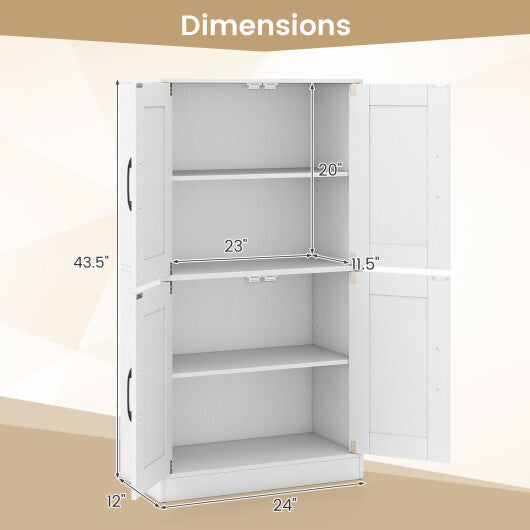 Bathroom Cabinet 43.5 inch Storage Cabinet with Doors and Adjustable Shelves-Rustic Brown