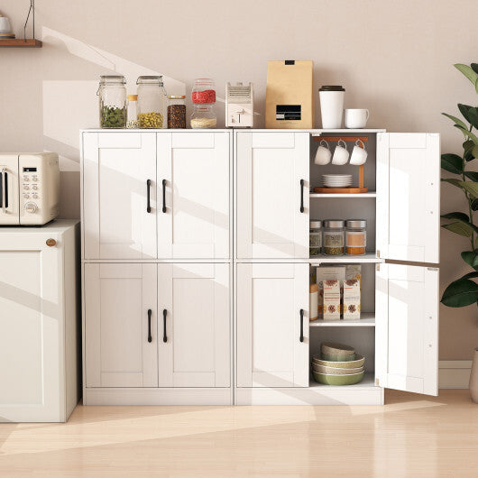 Bathroom Cabinet 43.5 inch Storage Cabinet with Doors and Adjustable Shelves-Rustic Brown