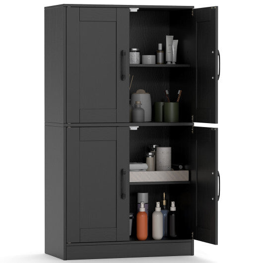 Bathroom Cabinet 43.5 inch Storage Cabinet with Doors and Adjustable Shelves-Rustic Brown