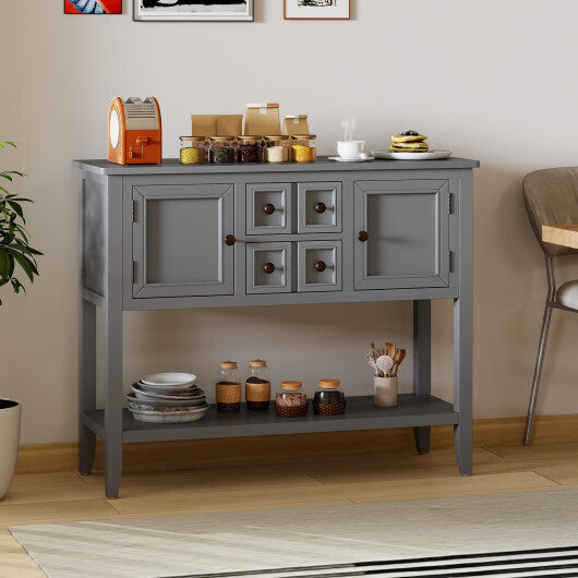 Buffet Sideboard Cabinet with 2 Doors and 2 Drawers-Brown