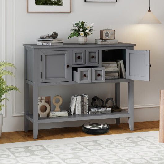 Buffet Sideboard Cabinet with 2 Doors and 2 Drawers-Brown