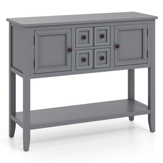 Buffet Sideboard Cabinet with 2 Doors and 2 Drawers-Brown