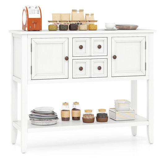 Buffet Sideboard Cabinet with 2 Doors and 2 Drawers-Brown