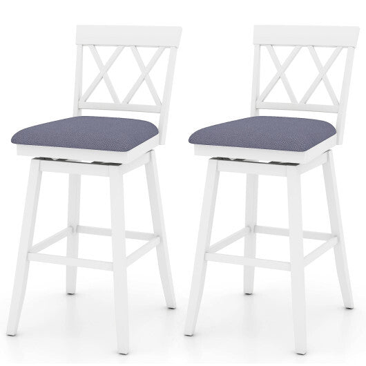 29 Inch Counter Height Barstools with Backrest and Upholstered Seat Cushion for Kitchen Dining Room-Oak