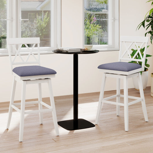 29 Inch Counter Height Barstools with Backrest and Upholstered Seat Cushion for Kitchen Dining Room-Oak