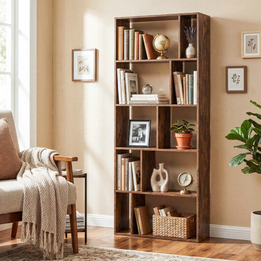 5-Tier Modern Bookshelf with Open Back and 2 Anti-Tipping Kits-White