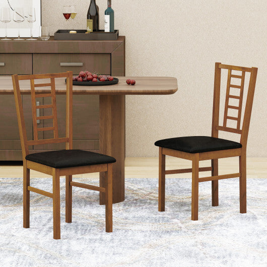 PU Leather Upholstered Wood Dining Chairs Set of 2-White