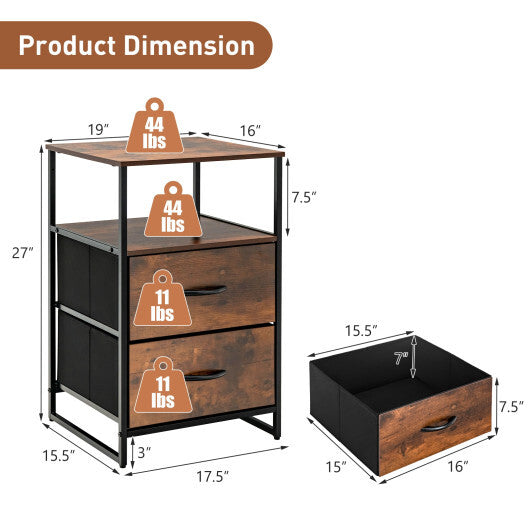Freestanding Cabinet Dresser with Wooden Top Shelves-M