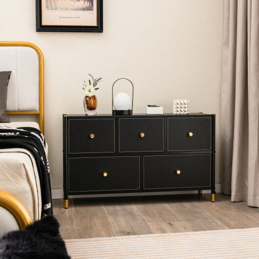 Floor Dresser Storage Organizer with 5/6/8 Drawers with Fabric Bins and Metal Frame-8-Drawer