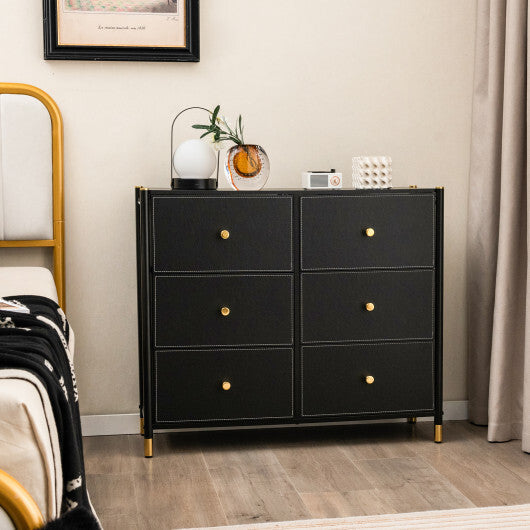 Floor Dresser Storage Organizer with 5/6/8 Drawers with Fabric Bins and Metal Frame-8-Drawer
