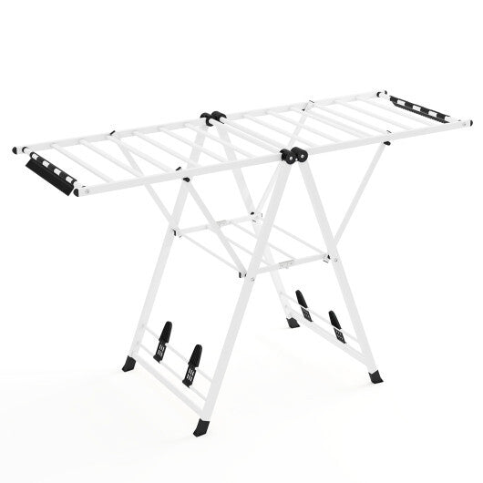 64 Inches Clothes Drying Rack with Height Adjustable Wings-Beige