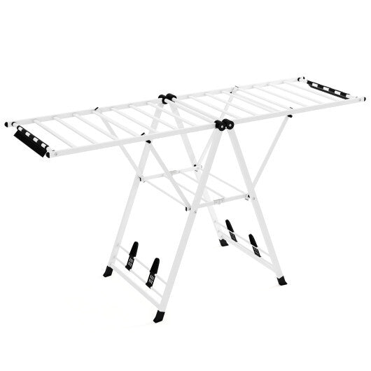 72.5 Inches Clothes Drying Rack with Height Adjustable Wings-Beige
