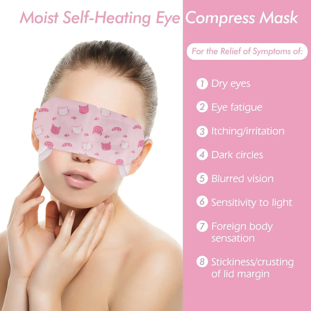 Jekeno Steam Eye Mask - 16 Packs for Dry Eyes, Warm Compress, Relaxation & Sleep - Travel Essentials for Men & Women (Rose)