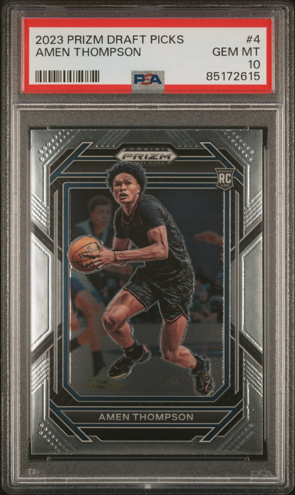 Graded 2023 Panini Prizm Draft Picks Amen Thompson #4 Rookie RC Basketball Card PSA 10 Gem Mint
